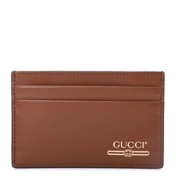 HOST PICK 🤴🤴 Gucci Print Logo Leather Cardholder in Brown - Picture 1 of 6